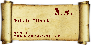 Muladi Albert névjegykártya